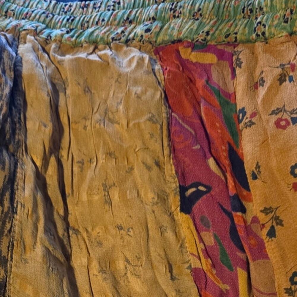 Young Threads Camel Brown Patchwork Flare Pants XL NWT - Autumn Boho - Picture 9 of 9